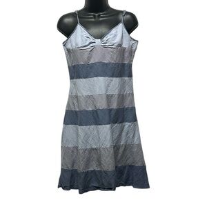 Striped Sleeveless Linen Dress Blue Size Medium Linen Slip Dress